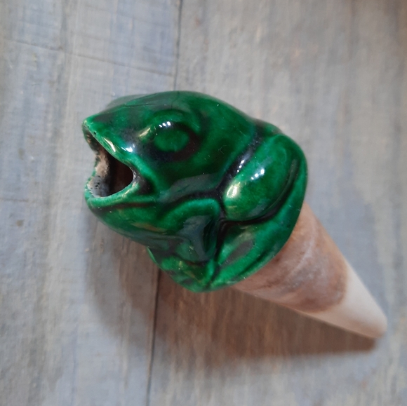 Vintage Frog Clay Pottery Watering Plant Feeder Spike - Picture 10 of 16